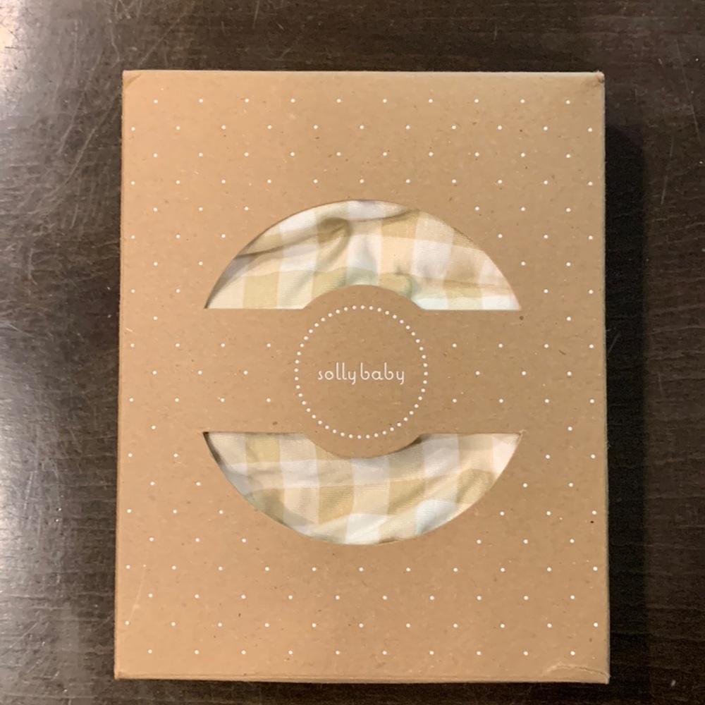 NO LONGER AVAILABLE Solly Baby “the Wrap” w/Box Taupe Check